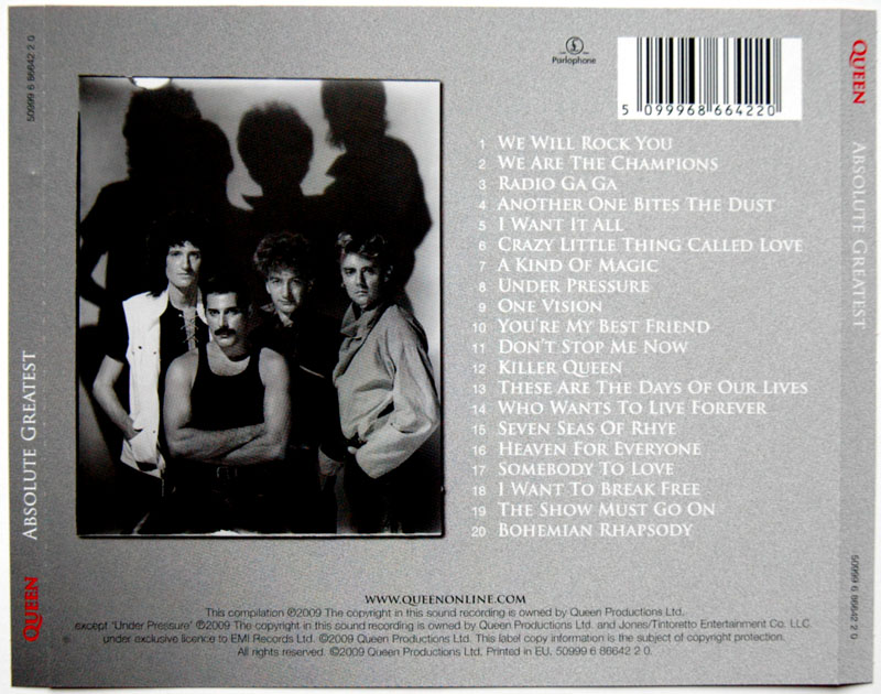 Queen  Absolute Greatest : Back